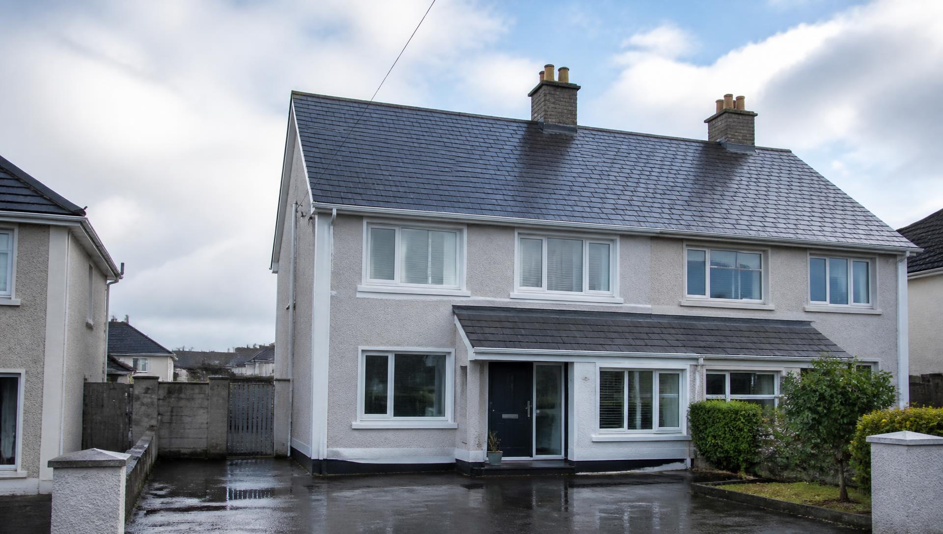 Newly finished slate roof on an Irish home